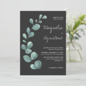 Eukalyptus Greenery Wedding Einladung (Stehend Vorderseite)