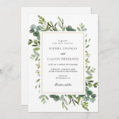 Eukalyptus Greenery Wedding Einladung (Vorne/Hinten)