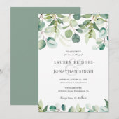 Eukalyptus Greenery Wedding Einladung (Vorne/Hinten)