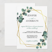 Eukalyptus Greenery Wedding Einladung (Vorne/Hinten)