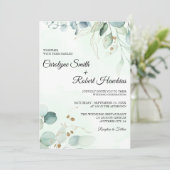 Eukalyptus Greenery Wedding Einladung (Stehend Vorderseite)