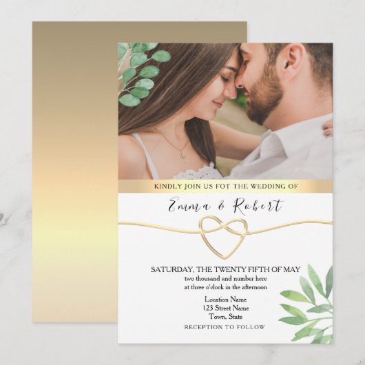 Eukalyptus Greenery Wedding Einladung (Vorne/Hinten)