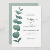 Eukalyptus Greenery Wedding Einladung (Vorne/Hinten)