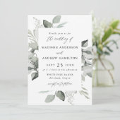 Eukalyptus Greenery Wedding Einladung (Stehend Vorderseite)