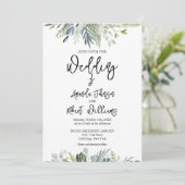 Eukalyptus Greenery Wedding Einladung (Stehend Vorderseite)