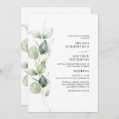 Eukalyptus Greenery Wedding Einladung (Vorne/Hinten)
