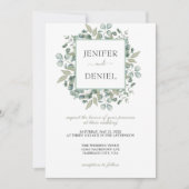 Eukalyptus Greenery Wedding Einladung (Vorderseite)