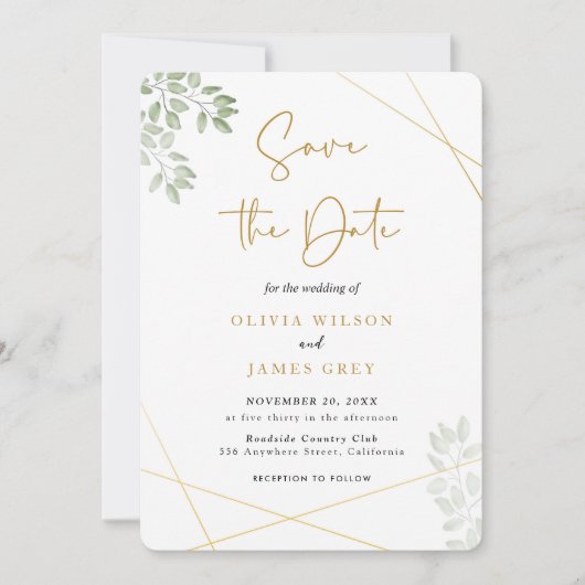 Eukalyptus Greenery Wedding Einladung (Vorderseite)