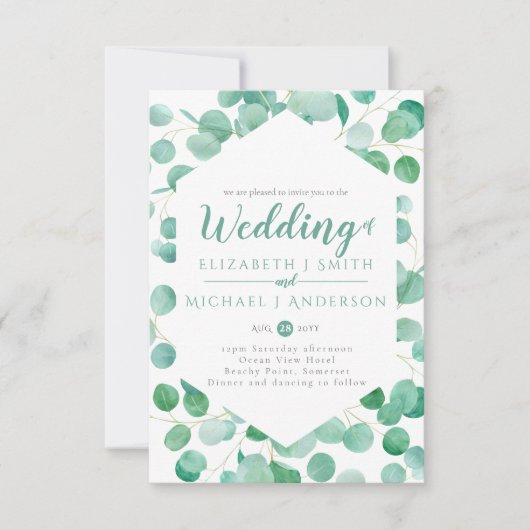 Eukalyptus Greenery Wedding Einladung Envelope SMA (Vorderseite)