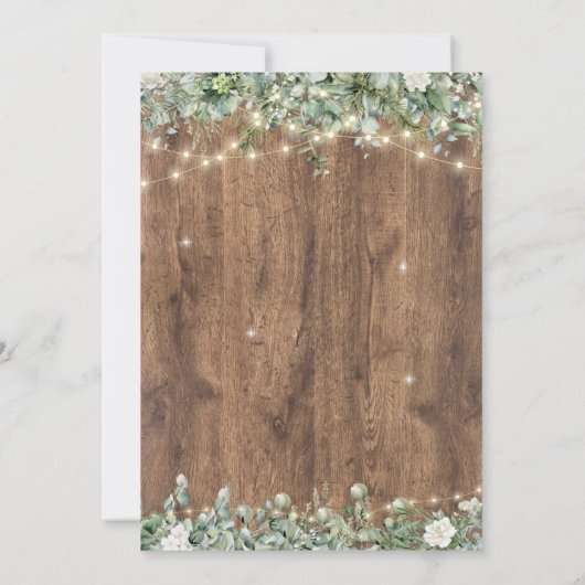 Eukalyptus Greenery Wedding Einladung | Rustikal (Rückseite)