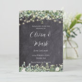 Eukalyptus Greenery Wedding Einladung | Rustikal (Stehend Vorderseite)