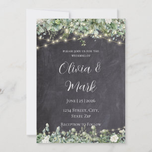 Eukalyptus Greenery Wedding Einladung   Rustikal