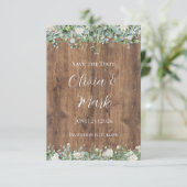 Eukalyptus Greenery Wedding Einladung | Rustikal (Stehend Vorderseite)