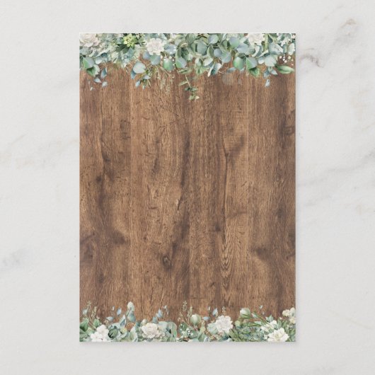 Eukalyptus Greenery Wedding Einladung | Rustikal (Rückseite)