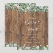 Eukalyptus Greenery Wedding Einladung | Rustikal (Vorne/Hinten)