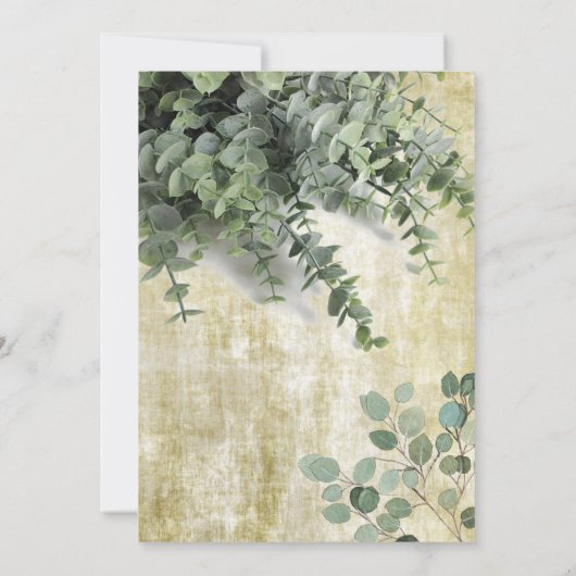 Eukalyptus Greenery Wedding Einladungen (Rückseite)