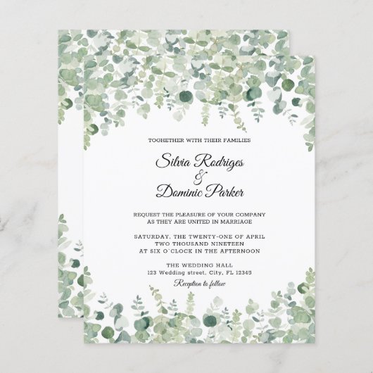 Eukalyptus Greenery Wedding Flyer (Vorne/Hinten)