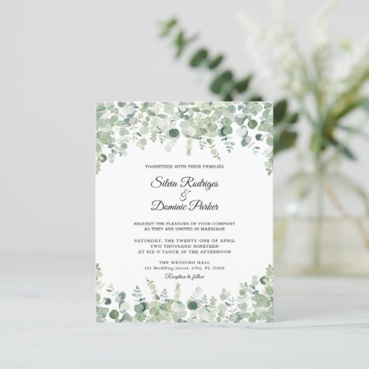 Eukalyptus Greenery Wedding Flyer (Stehend Vorderseite)