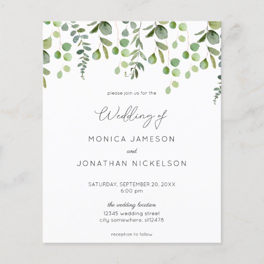 Eukalyptus Greenery Wedding Flyer (Vorne)