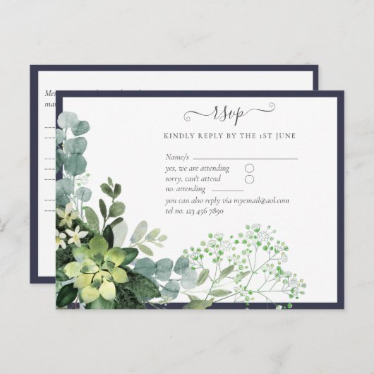 Eukalyptus Greenery Wedding Foliage Postca Postkarte (Vorne/Hinten)