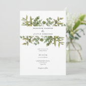 Eukalyptus Greenery Wedding Foto Einladung (Stehend Vorderseite)