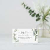 Eukalyptus Greenery Wedding Gift Registry Visitenkarte (Stehend Vorderseite)