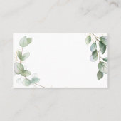 Eukalyptus Greenery Wedding Gift Registry Visitenkarte (Rückseite)