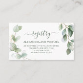 Eukalyptus Greenery Wedding Gift Registry Visitenkarte (Vorderseite)