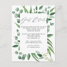 Eukalyptus Greenery Wedding Guest Details Begleitkarte