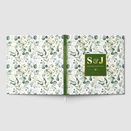 Eukalyptus Greenery Wedding Guestbook Gästebuch (Voll)