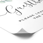Eukalyptus Greenery Wedding Guestbook Sign Poster (Ecke)
