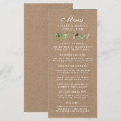 Eukalyptus Greenery Wedding Kraft Menükarte (Vorne/Hinten)