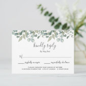 Eukalyptus Greenery Wedding Meal Choice UAWG RSVP Karte (Stehend Vorderseite)