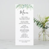 Eukalyptus Greenery Wedding Menu Menükarte (Stehend Vorderseite)