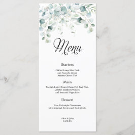 Eukalyptus Greenery Wedding Menu Menükarte
