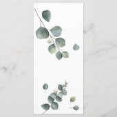 Eukalyptus Greenery Wedding Menükarte (Rückseite)