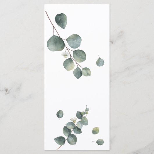 Eukalyptus Greenery Wedding Menükarte (Rückseite)
