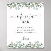 Eukalyptus Greenery Wedding Mimosa Sign Poster (Vorne)