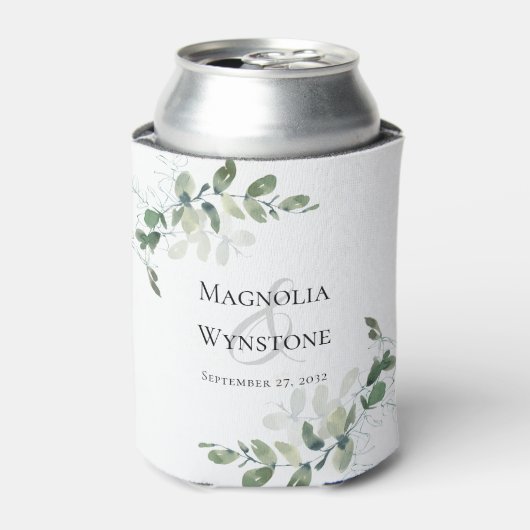 Eukalyptus Greenery Wedding Monogram Dosenkühler (Kanne Vorderseite)