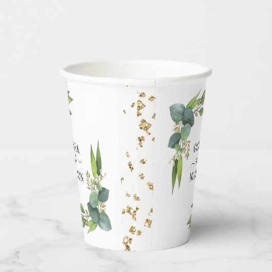 Eukalyptus Greenery Wedding Pappbecher (Rechts)