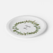 Eukalyptus Greenery Wedding Pappteller (Schrägansicht)