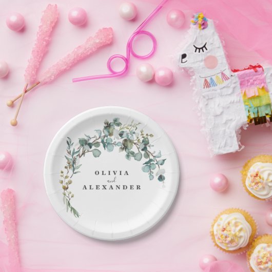 Eukalyptus Greenery Wedding Pappteller (Party)