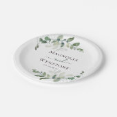 Eukalyptus Greenery Wedding Pappteller (Schrägansicht)