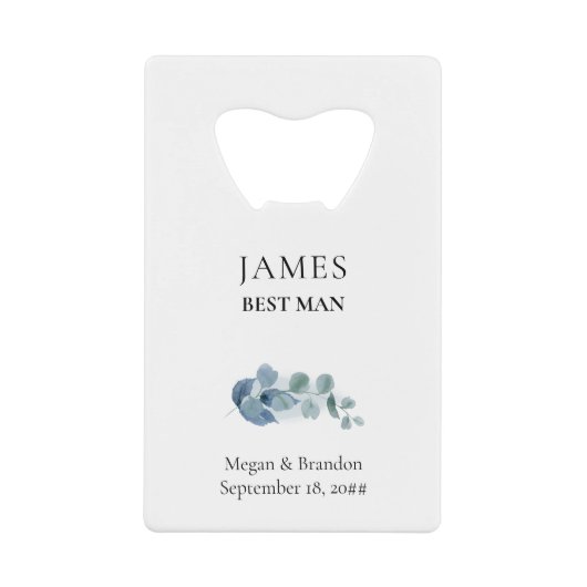 Eukalyptus Greenery Wedding Party Geldbeutel Flaschenöffner (Vorderseite)