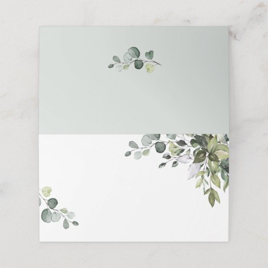 Eukalyptus Greenery Wedding Platzkarte (Außenseite Aufgefaltet)