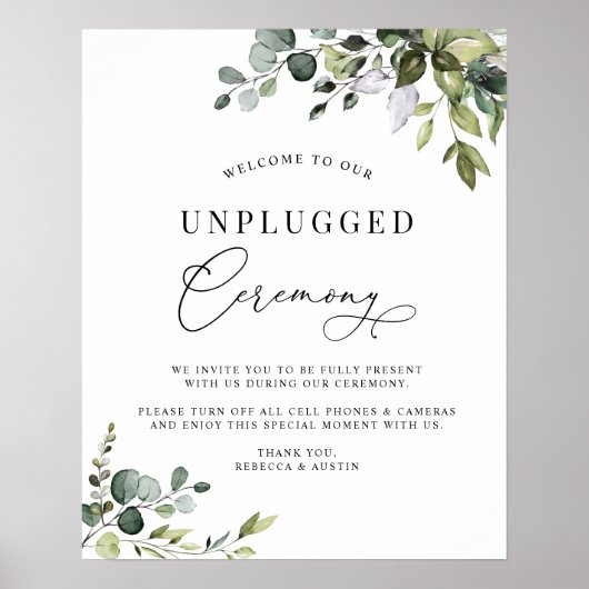 Eukalyptus Greenery Wedding Poster (Vorne)