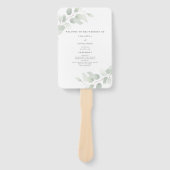 Eukalyptus Greenery Wedding Program Fächer (Vorderseite)