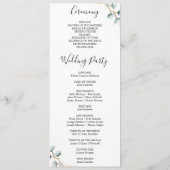 Eukalyptus Greenery Wedding Program Programm (Rückseite)