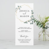Eukalyptus Greenery Wedding Program Programm (Stehend Vorderseite)