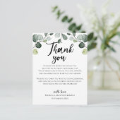 Eukalyptus Greenery Wedding Reception Card Postkarte (Stehend Vorderseite)